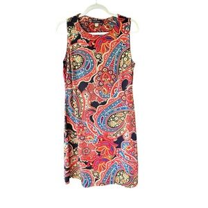 Tommy Hilfiger Multicolor red, blue, yellow Paisley Dress size 10